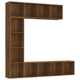 3 Piece Book/TV Cabinet Set Brown Oak 180x30x180 cm 3152715