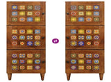 Highboard with Storage Walnut 40 x 33 x 110 cm Solid Mango Wood 4018253