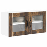 Wall Glass Cabinet LUCCA Smoked Oak 80 x 31 x 40 cm 884950