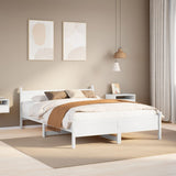 Bed Frame without Mattress White 120x190 cm Small Double Solid Wood Pine 855610