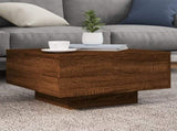 Coffee Table with LED Lights Brown Oak 55x55x31 cm 836580