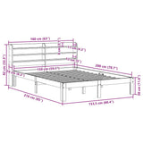 Bed Frame with Headboard without Mattress White 150x200 cm King Size 3306791