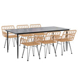 7 Piece Garden Dining Set Poly Rattan 3157850