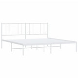 Metal Bed Frame without Mattress with Headboard White 200x200cm 352536