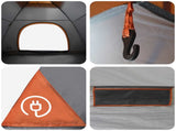 Camping Tent with Roof Grey and Orange 335 x 275 x 180 cm 42028639