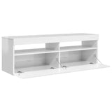 TV Cabinet with LED Lights High Gloss White 120x35x40 cm 804379