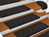Stair Mats Self-adhesive 15 pcs 65x21x4 cm Black Rectangular Edge 134563
