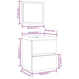 Bathroom Sink Cabinet with Basin and Mirror Sonoma Oak 3114173
