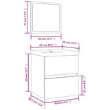 Bathroom Sink Cabinet with Basin and Mirror White 3114171