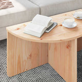 Coffee Table 2 pcs Natural Solid pine wood 873535