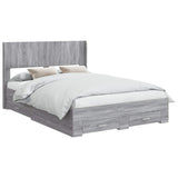 Bed Frame with Storage and Headboard Grey Sonoma 140 x 200 cm 3414464