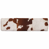 Bench 110 x 30 x 45 cm Real Leather Brown and White 42042114