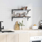 Wall Shelves 2 pcs 75x23.5 cm Black Stainless Steel 3214516