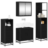 Bathroom Furniture Set 4 pcs Black Oak Engineered Wood 3402377