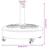 Parasol Base with Wheels for 38 / 48 mm Poles 27 kg Round 4007973
