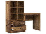 Desk with Drawer with Shelf with Storage 2 pcs Old Wood 3337303
