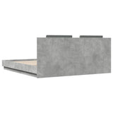 Bed Frame with LED without Mattress Concrete Grey 200x200 cm 3209985