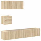 4 Piece TV Cabinet Set Sonoma Oak Engineered Wood 3114648