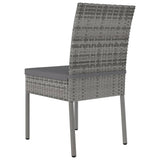 Dining Chair Set of 2 Grey Poly rattan Medium Durable 317168