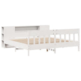 Bookcase Bed without Mattress White 180x200 cm Super King Solid Wood Pine 3323174