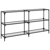 Console Table with Transparent Glass Top 158.5x30x81 cm Steel 846032