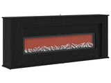 Fireplace with LED Strip Black Oak 130 x 20 x 69.5 cm 8021088