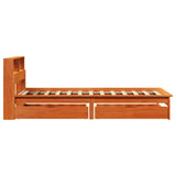 Bookcase Bed without Mattress Wax Brown 90x200 cm Solid Wood Pine 3309820