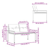 Outdoor Bench 2 -Seater 116 x 67.5 x 72 cm Poly Rattan 42025365