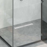 Shower Drain with Line Design Silver 50 cm Stainless Steel 304 42015955