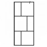 Walk-in Shower Wall with Tempered Glass Black 90x195 cm 149153