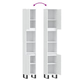 Bathroom Cabinet White 30x30x190 cm Engineered Wood 831540