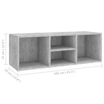 ZNTS Shoe Storage Bench Concrete Grey 105x35x35 cm Engineered Wood 804467