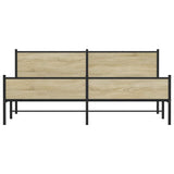 Metal Bed Frame without Mattress Sonoma Oak 193x203 cm 3301403