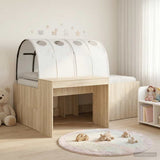 Bed Frame with Tunnel with Shelf 3 pcs Sonoma Oak and White 3423653