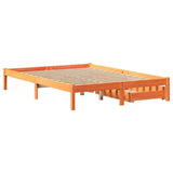 Bed Frame without Mattress Wax Brown 120x190 cm Small Double Solid Wood Pine 3301448