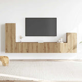 ZNTS 4 Piece TV Cabinet Set Wall-mounted Artisan Oak Engineered Wood 3329216