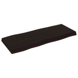 Table Top Dark Brown 100x40x cm Treated Solid Wood Live Edge 364015