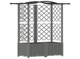 Raised Bed with Trellis and Roof Light Grey 122 x 40 x 138 cm 42032584