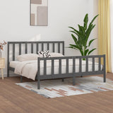 Bed Frame without Mattress Grey 200x200 cm Solid Wood 3106855