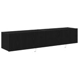 TV Wall Cabinet 2 pcs Black Oak 80 x 35 x 31 cm Engineered Wood 863109