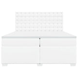 Box Spring Bed with Mattress White 200x200 cm Faux Leather 3290737