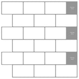 Subway Tile 20 pcs White Grey 30 x 30 cm Polyurethane and PET 42046115