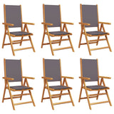 Reclining Garden Chairs 6 pcs Anthracite Fabric and Solid Wood 3214542
