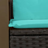 Garden Sofa with Cushions 2-Seater Black Poly Rattan 366037