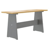 3 Piece Dining Set REINE Honey Brown and Grey Solid Wood Pine 3096569