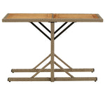 Garden Table Beige Solid Wood Acacia and Poly Rattan 316801