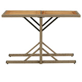 Garden Table Beige Solid Wood Acacia and Poly Rattan 316801