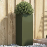 ZNTS Planter Olive Green 32x29x75 cm Steel 841574