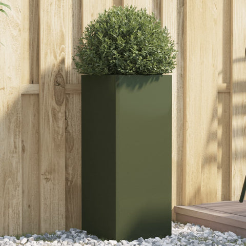 ZNTS Planter Olive Green 32x29x75 cm Steel 841574