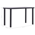 ZNTS Dining Table Black and Concrete Grey 120x60x75 cm MDF 281857